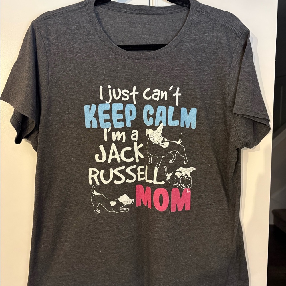Gray Jack Russell Mom T-Shirt